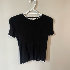 Zara Black and white knit t-shirt